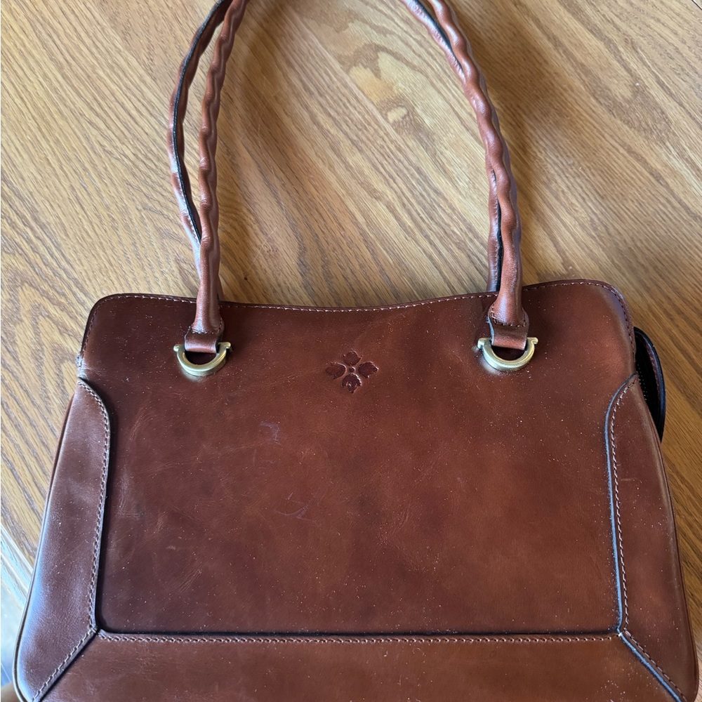 Patricia Nash Elegant Brown Leather Handbag
